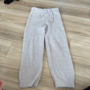 Pleshy Cozy Lounge Pants Light Blue Plush Soft Drawstring Waist Size M